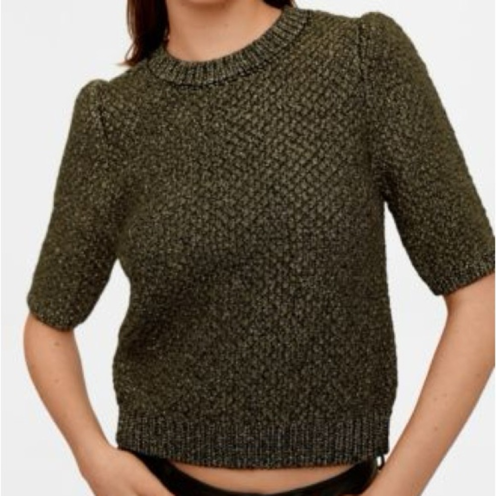 NWT Mango Chunky Knit Sweater in Olive Green Sz XS
